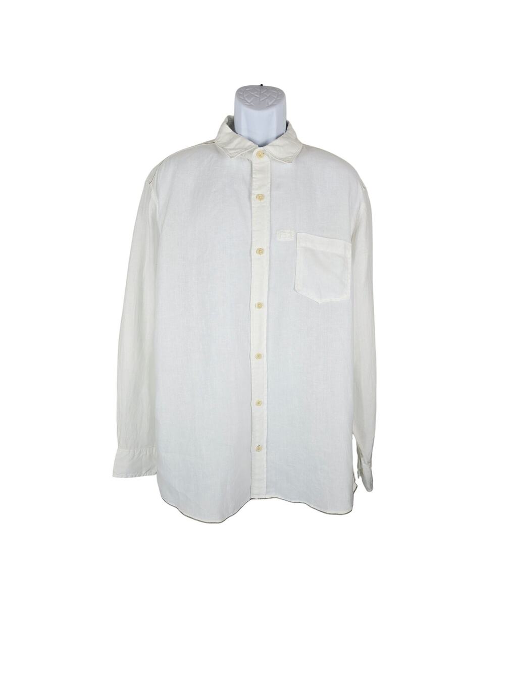 Margarityaville Button Up 100% Linen Business Casual Men's Dress Shirt XL